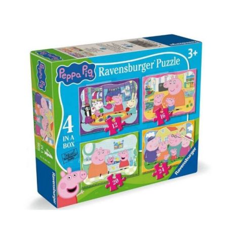 Ravensburger - Puzzle Peppa Pig 4 puzzle in cutie 12 16 20 24 piese - imagine 6